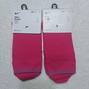 2pk Nike Spark Running Socks Unisex m8-9.5 Pink New Dri-FIT No Show Lightweight